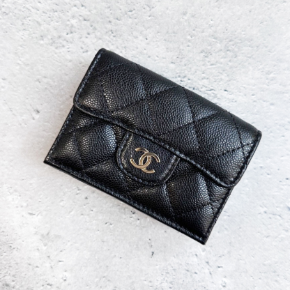 CHANEL 三つ折り財布 キルティングレザー